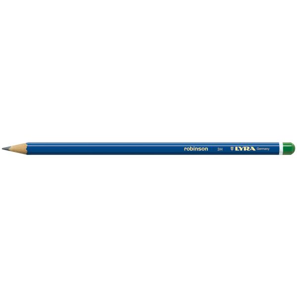 Карандаш чернографитный заточенный 3H, Robinson 12 шт, Lyra 3H L1210113