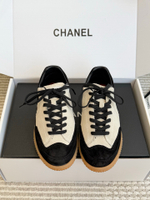 Женские кроссовки Chanel Trainers — кремово-чёрные — фото 2