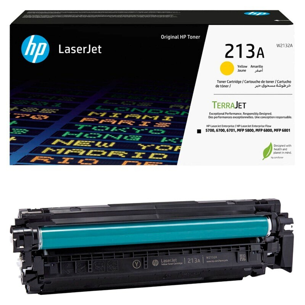 Картридж HP W2132 (213A) для Color LaserJet Enterprise 5700/6700, Enterprise Flow MFP 5800zf/6800 желтый