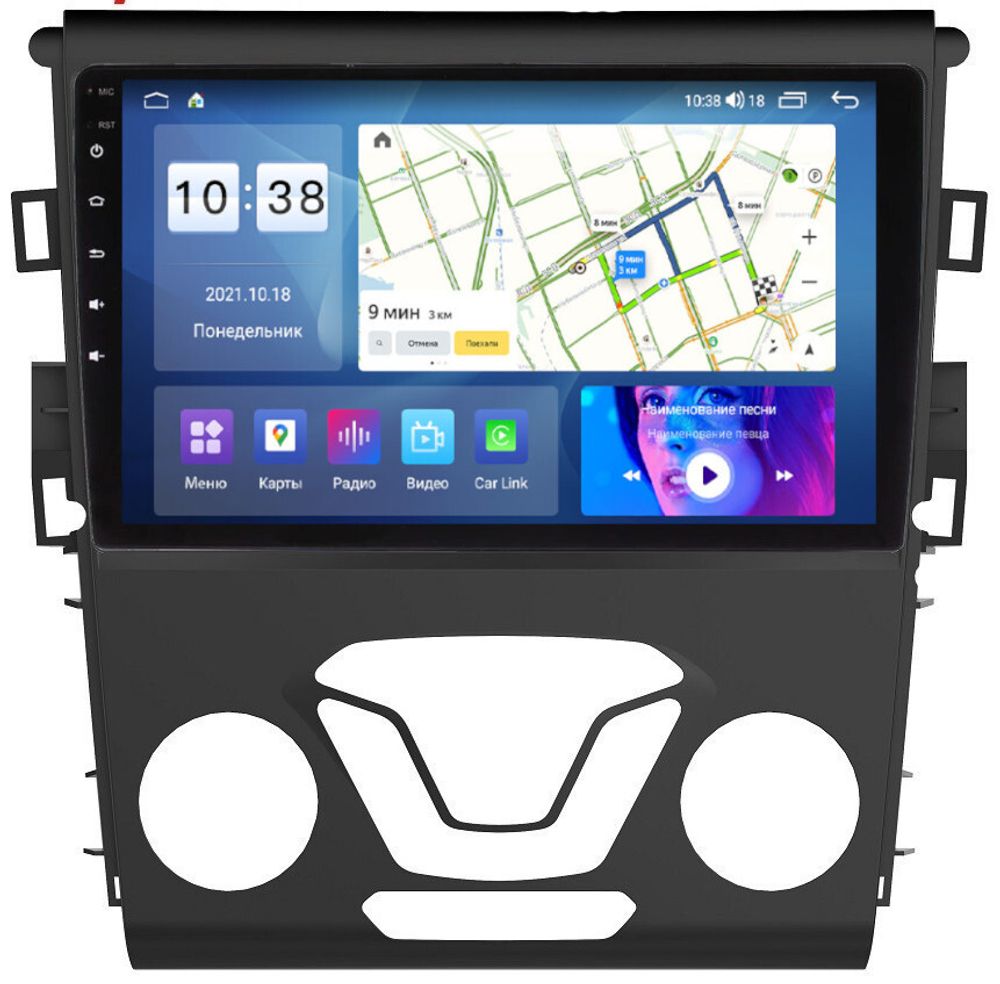 Магнитола для Ford Mondeo 5 2015-2018 - Parafar PF966LUX2UHD на Android 13, Быстрая, QLED, CarPlay, 4G SIM-слот
