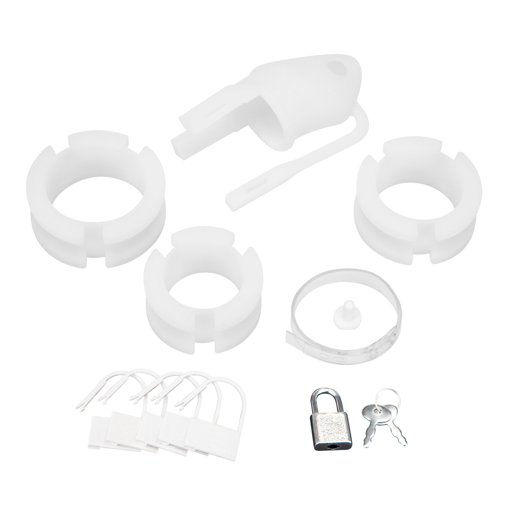Белая клетка для пениса Silicone Small 2 in Cock Cage With Ball Divider
