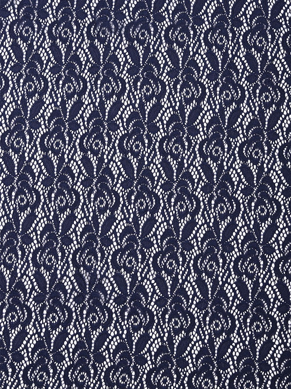Ткань кружевная гипюр стрейч 160 г/м², ш.150см, арт.SZ031636 цв.142 темно-синий, уп.1м