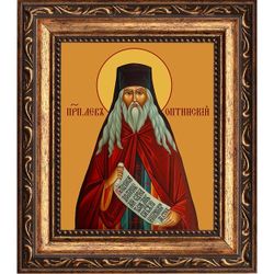 Лев Оптинский Преподобный. Икона на холсте.
