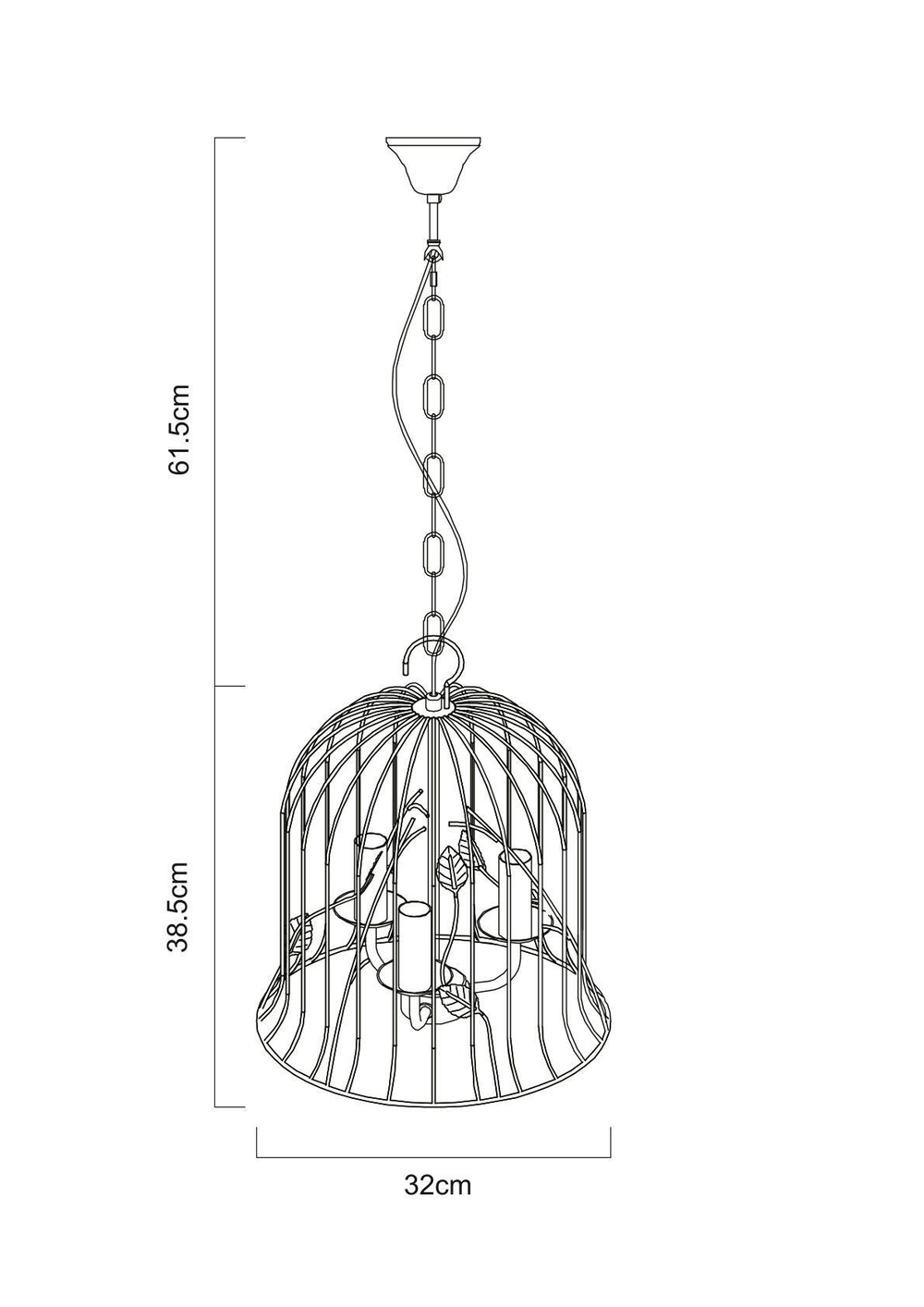 Светильник подвесной Arte Lamp Gabbia A1878SP-3WG