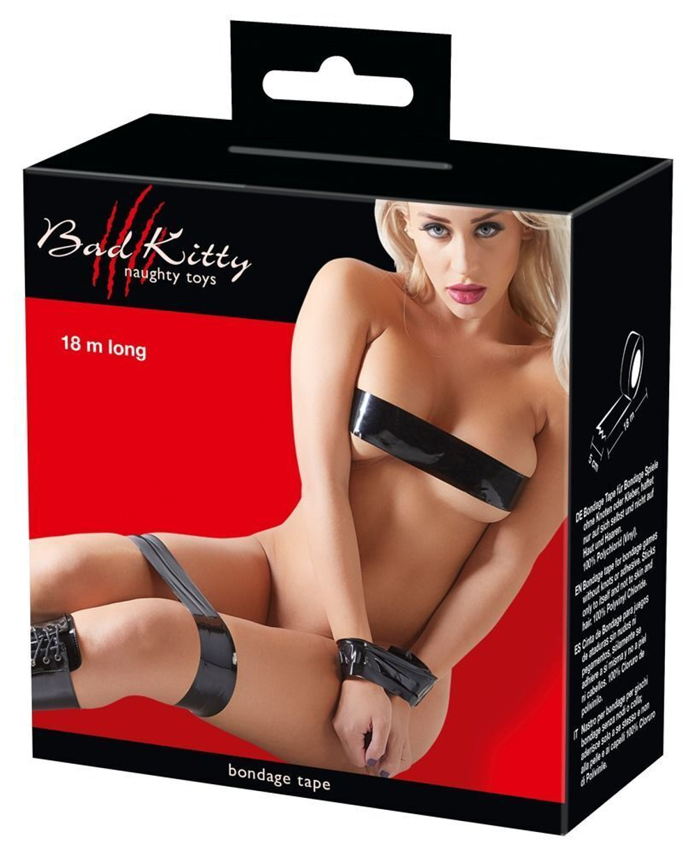 Чёрная бондажная лента Bondage Tape - 18 м. (Цвет: черный)