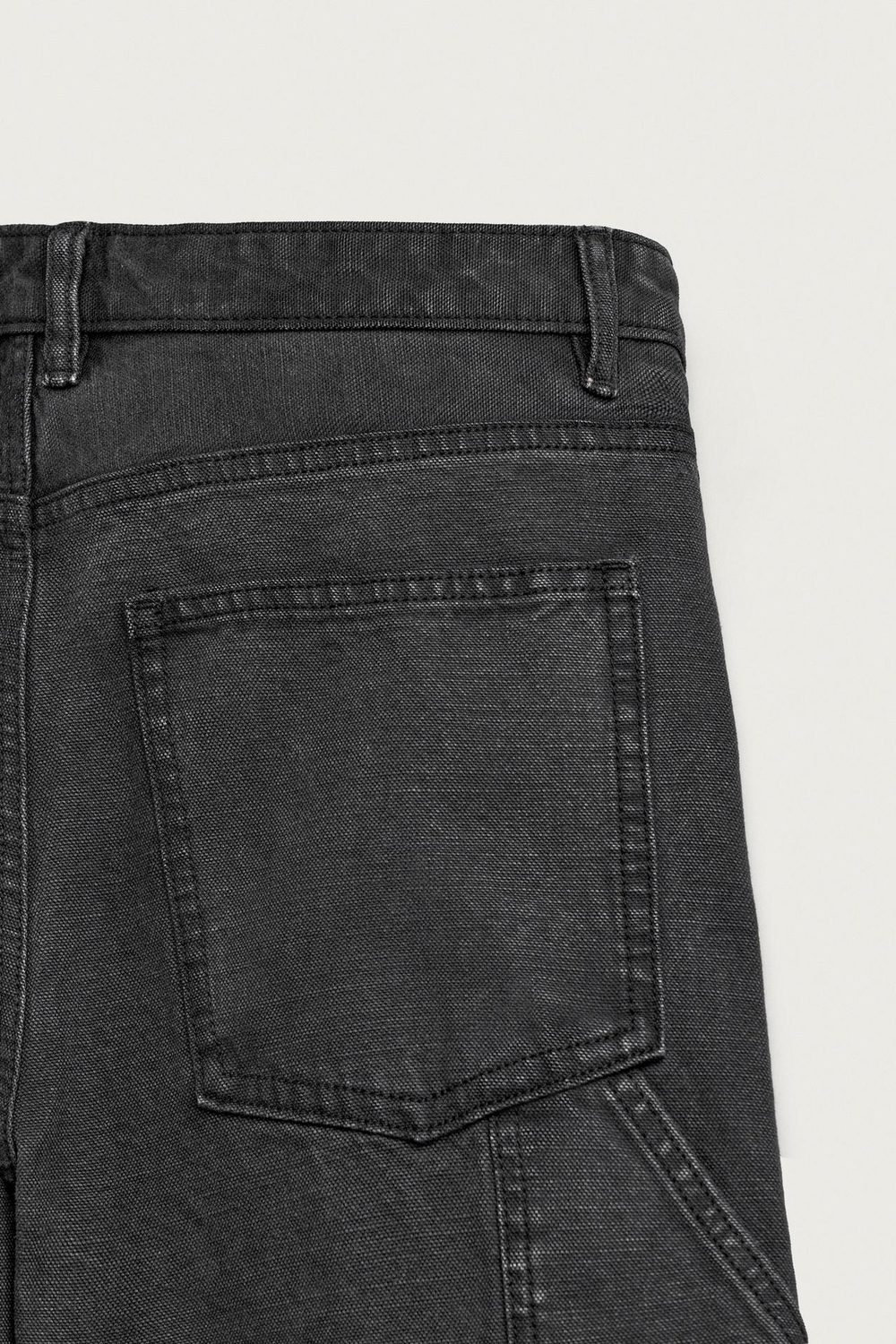 ZARA БРЮКИ STRAIGHT FIT С КАРМАНАМИ КАРГО, ЧЕРНЫЙ