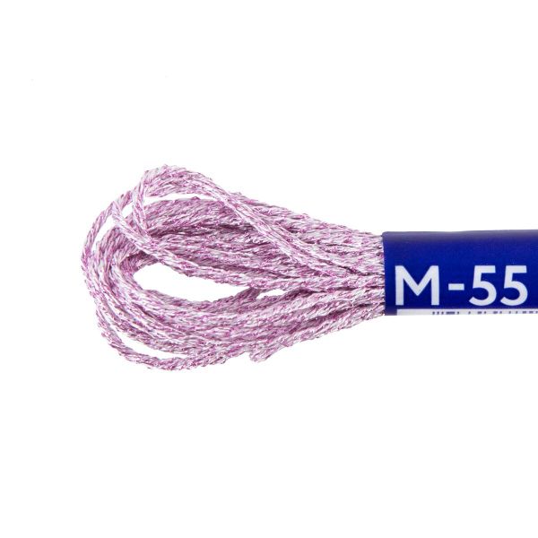 Мулине Gamma металлик NM 12 мотков по 6 метров, M-55 белый/розовый, Gamma MOULINE
