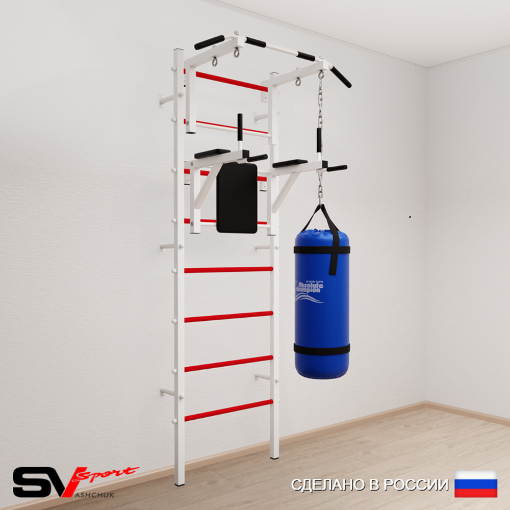 Шведская стенка Sv Sport усиленная 6032 (Турник стандарт/Брусья/Цепь/Мешок 22кг)