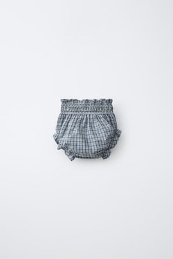 ZARA ТРУСЫ В КЛЕТКУ, ЗЕЛЕНОВАТО-СИНИЙ