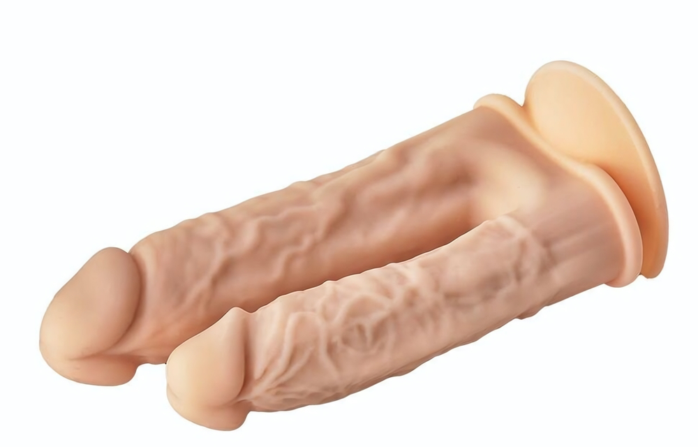 Телесный анально-вагинальный фаллоимитатор Double Penetrator - 19,5 см. (Цвет: телесный)