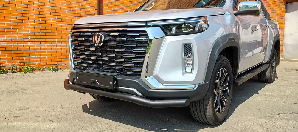 Бампер силовой передний/защита штатного бампера Changan Hunter Plus c защитой радиатора РИФ