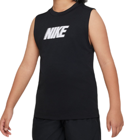 Футболка для мальчика теннисная Nike Dri-Fit Multi+ Sleeveless Training Top - черный