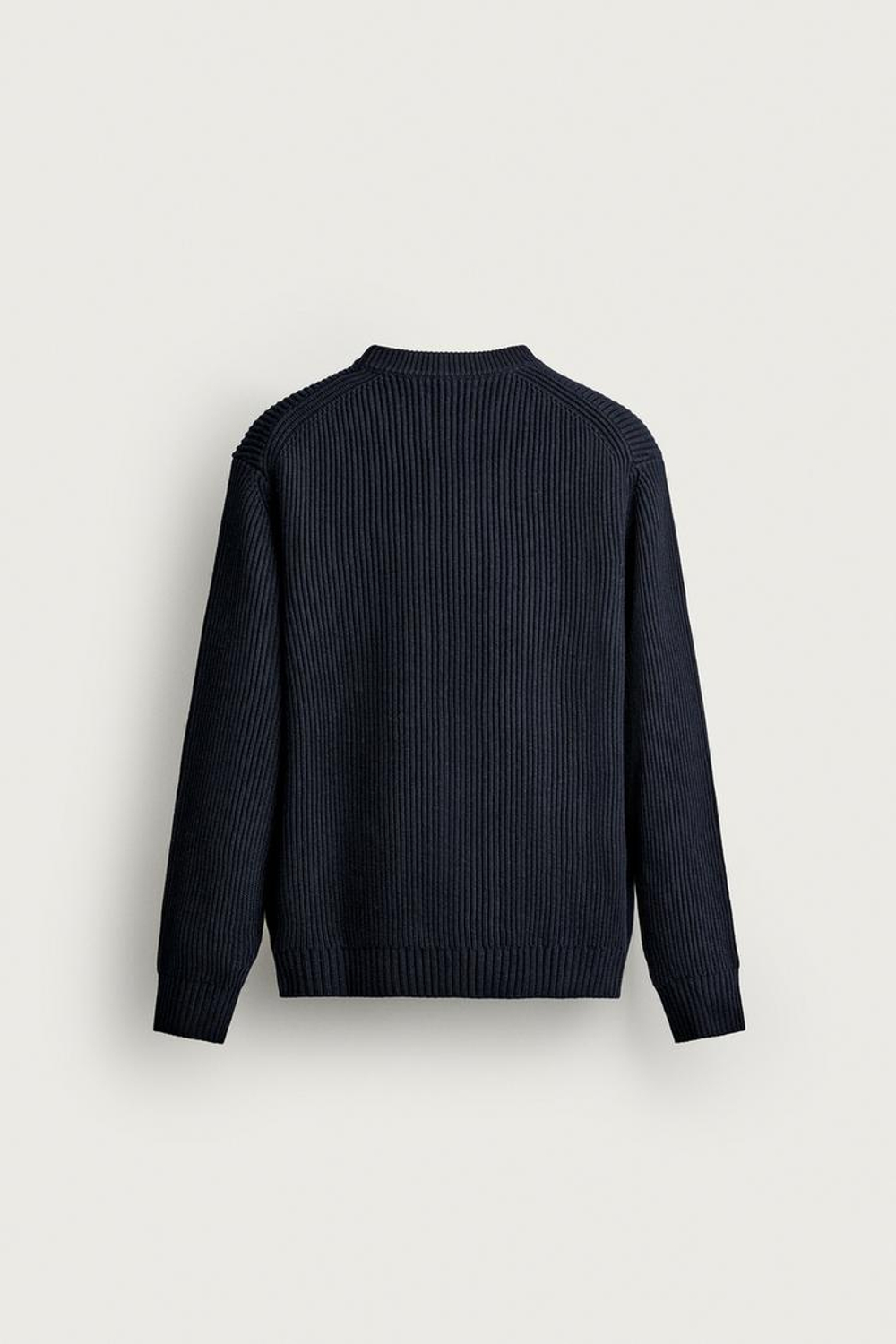 ZARA СВИТЕР РЕГУЛЯРНОГО КРОЯ С ФАКТУРНЫМ УЗОРОМ, МОРСКОЙ СИНИЙ