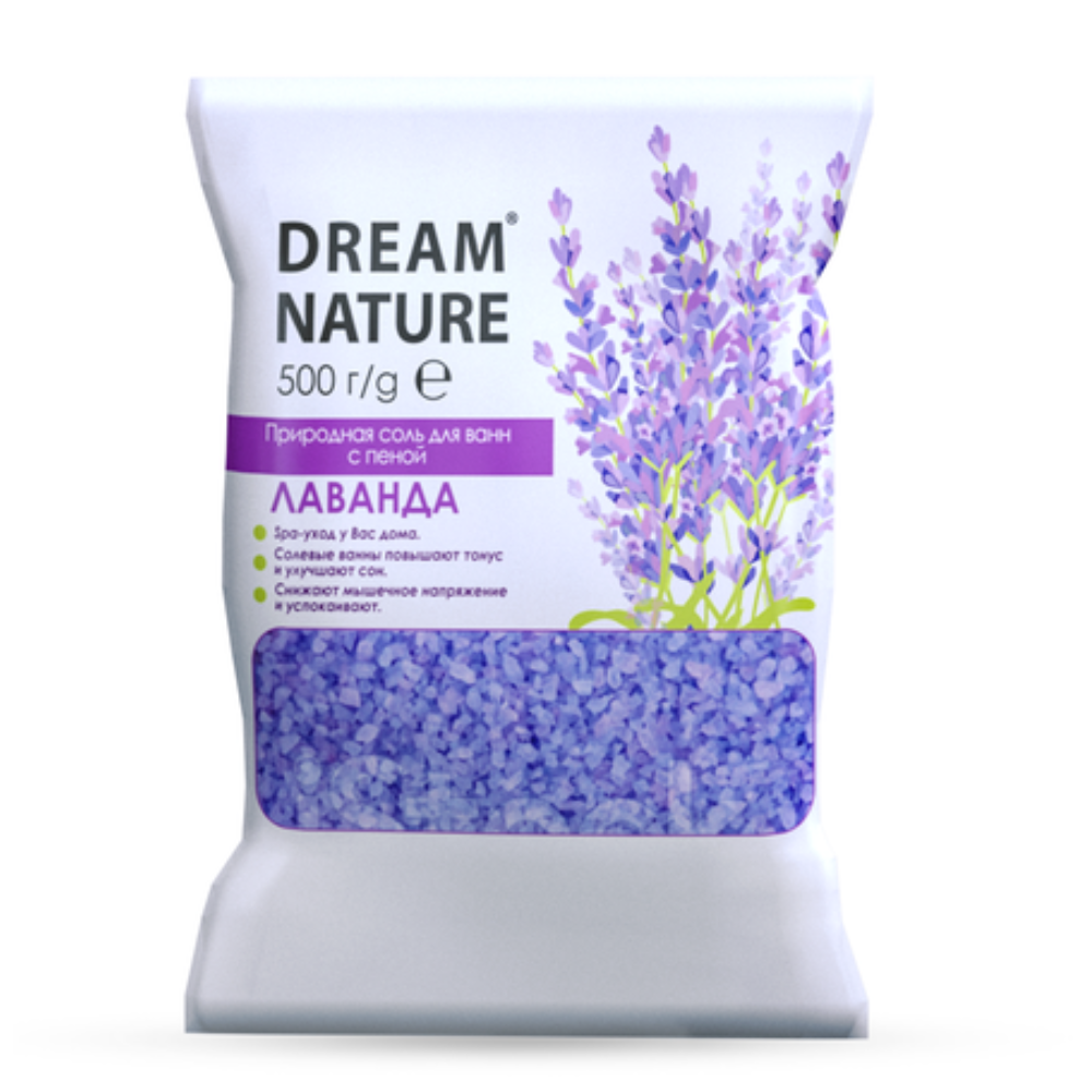 Соль для ванн Dream Nature Лаванда с пеной 500 гр