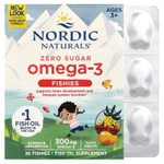 Nordic Naturals, рыбки с омега-3, без сахара, для детей от 3 лет, тутти фрутти, 300 мг, 36 рыбок
