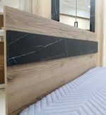 Омега Кровать 1,6*2,0 (без матраца) Дел.свет./камень Пьетра черный