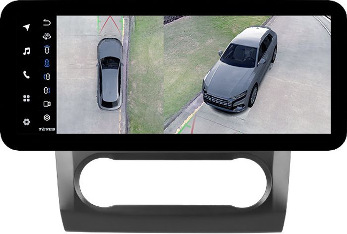 Магнитола для Ford Focus 2 2004-2011 (климат, рамка черная) - Teyes LUX ONE 360 монитор 12.3" 2K QLED на Android 10, Быстрая, CarPlay, 4G SIM-слот, 4 камеры в комплекте