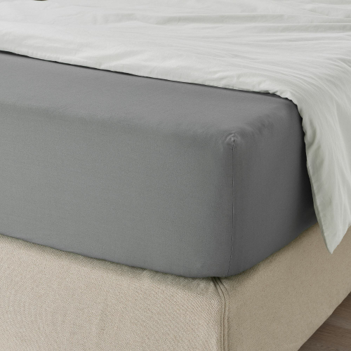 Простыня на резинке IKEA ULLVIDE (УЛЛЬВИДЕ), Серый, 180х200 см