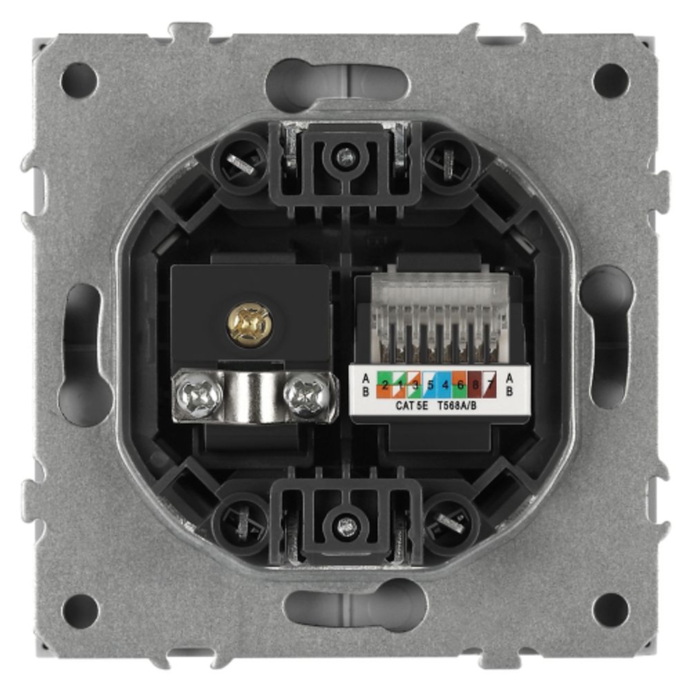 Розетка ЭРА Galaxy 15-3110-06 комбинированная RJ45+TV IP20 графит | Эра Galaxy