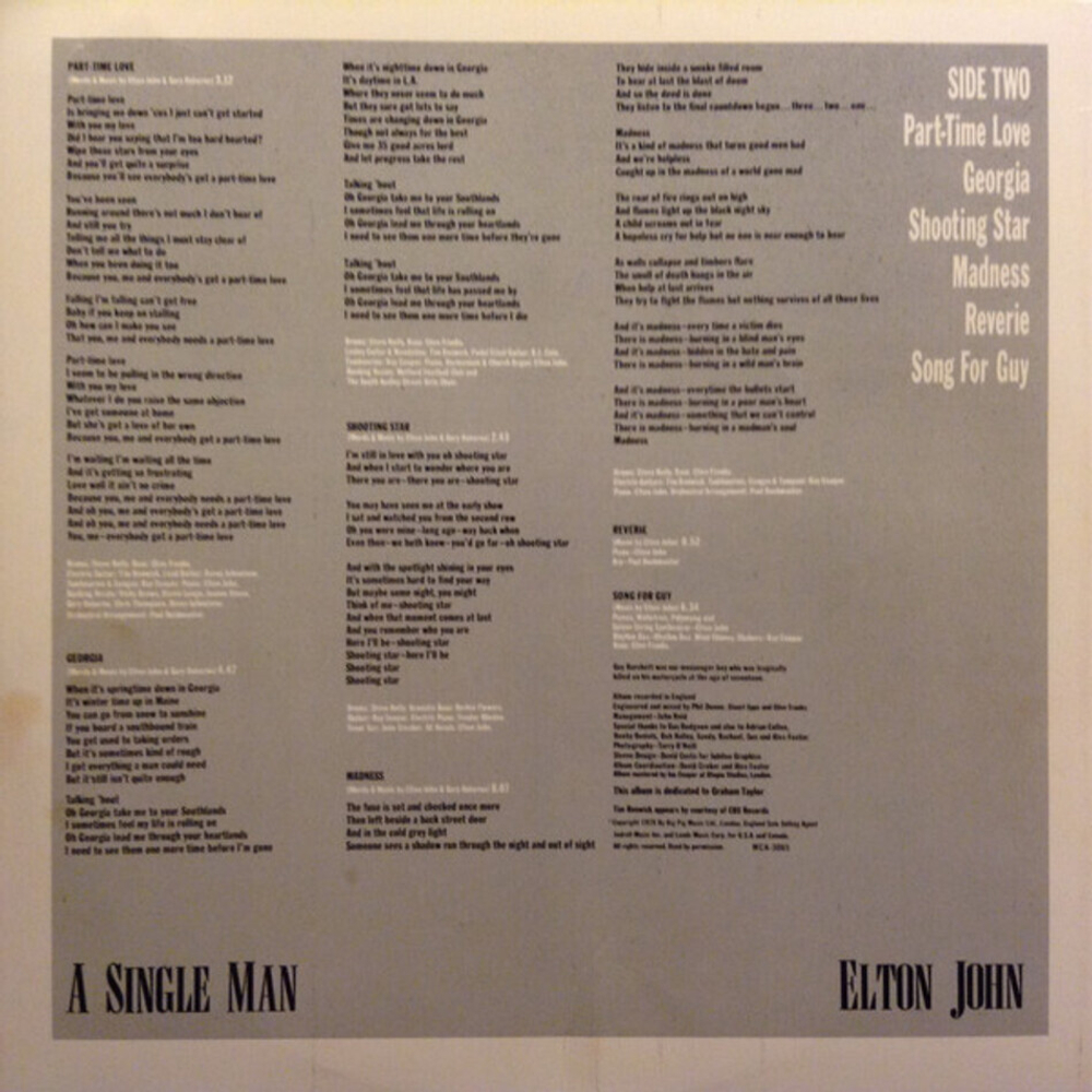 Elton John / A Single Man (LP)