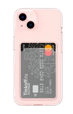 Чехол накладка iPhone 14 6.1" Gurdini силикон с отделением для карты прозрачный