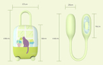 Зеленое виброяйцо + вакуумный стимулятор в кейсе BeYourLover Magic Suitcase Cat App Controlled Suction & Vibrating Egg with Charging Case Green