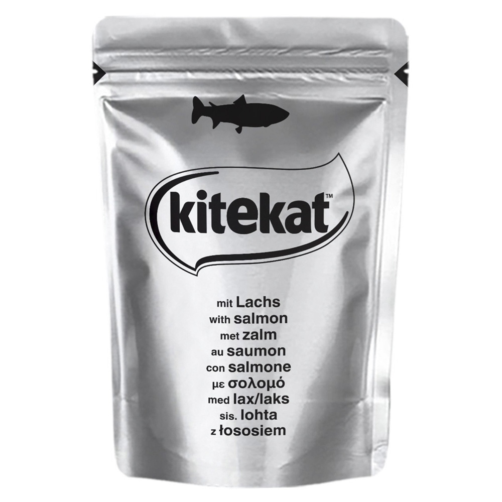 Влажный корм Kitekat Pou для кошек лосось в желе 85 гр
