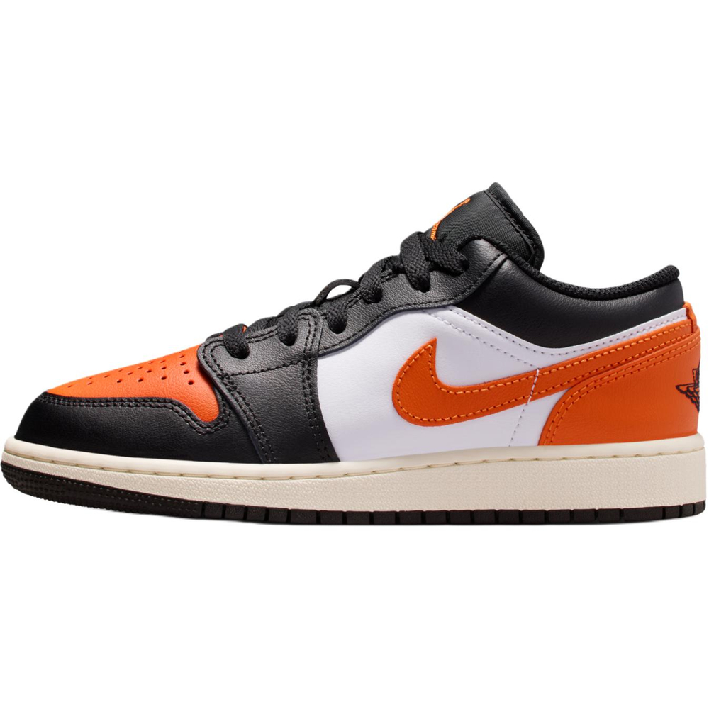 Jordan Air Jordan 1 Low top Basketball Shoes Black White Orange Unisex