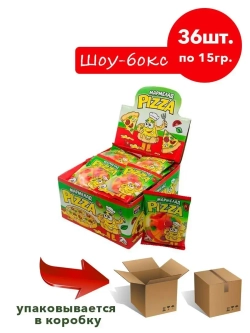 Жевательный мармелад BIG CRAZY PIZZA 36 шт по 16гр/ блок