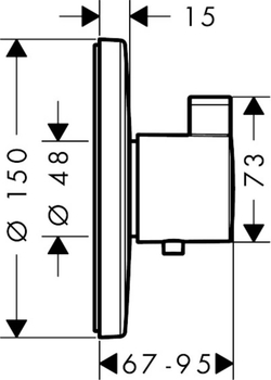 Термостат для душа 15756000  Ecostat S Highflow, СМ