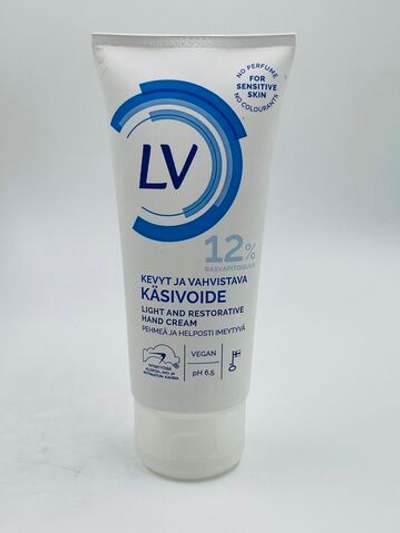 Крем для рук LV 12% жирность, легкий, восстанавливающий, без отдушки, 100 мл (Из Финляндии)