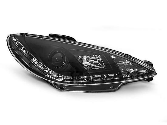 Передние фары dailight black для Peugeot 206