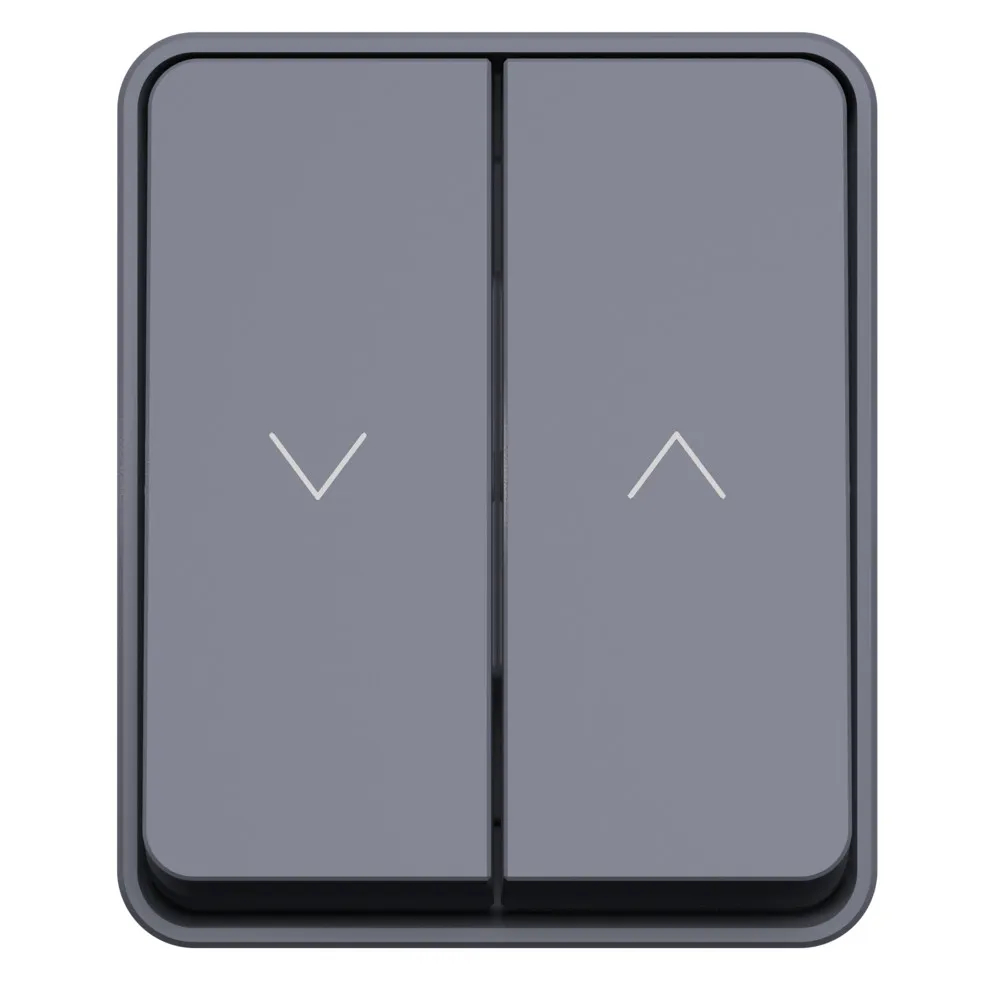 ATLASDESIGN PROFI IP54 О/У 2-клавишный ВЫКЛЮЧАТЕЛЬ ДЛЯ ЖАЛЮЗИ, сх.4, 10А, АНТРАЦИТ