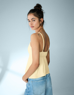 Женский топ на бретелях с баской - BERSHKA