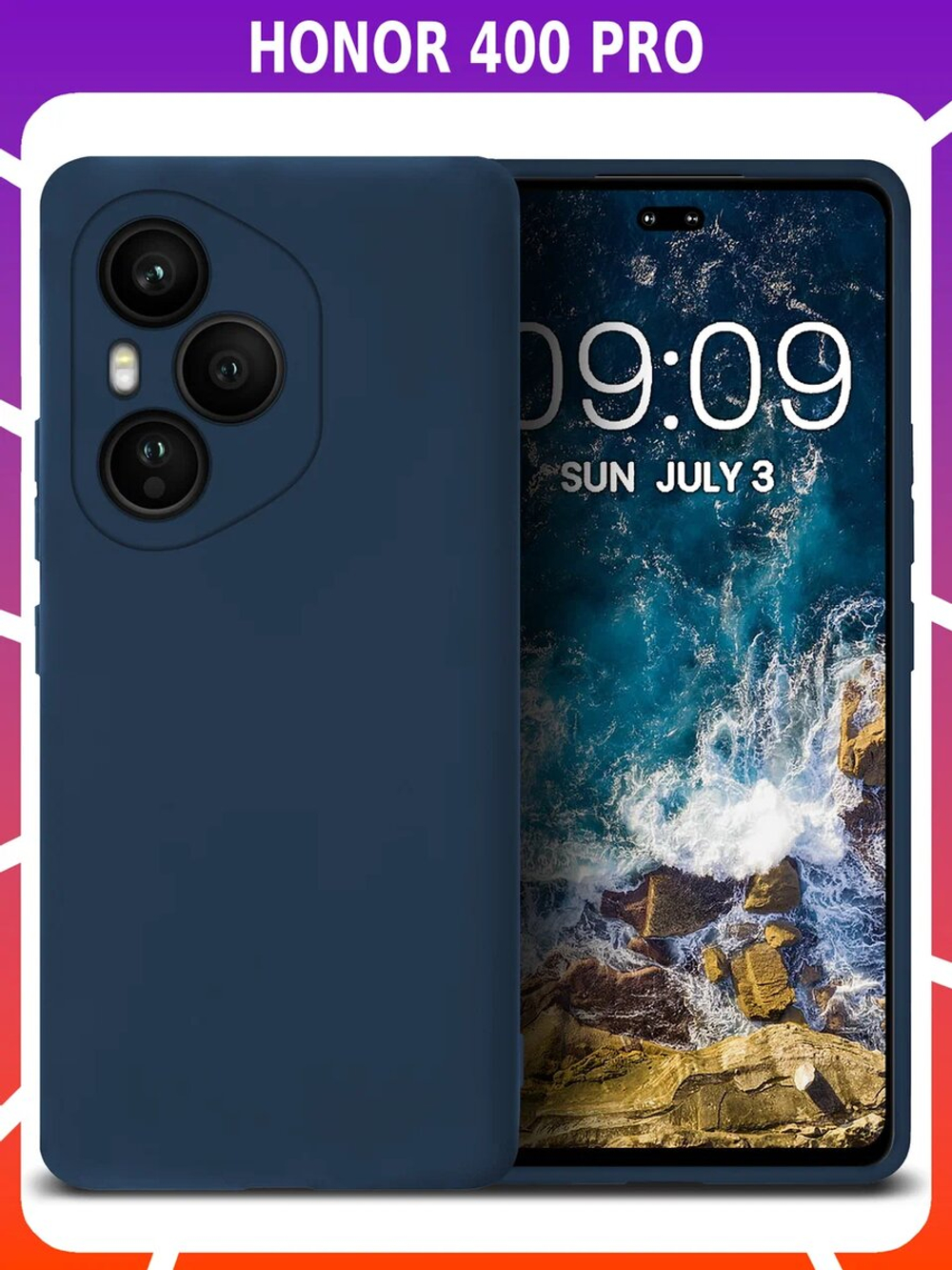 Мягкий Soft Touch чехол из силикона для HONOR 400 PRO с бархатной подкладкой