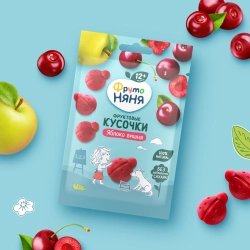 Фрутоняня Фруктовые кусочки яблоко-вишня 15 гр