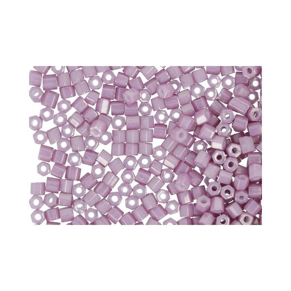 Бисер Toho 11/0 Hexagon 3 (2.2 мм), 25 г (5х5 г), 0127 т.розовый/перл