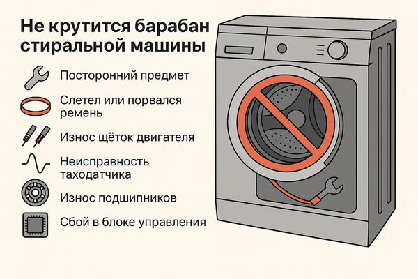Почему не крутится барабан стиральной машины — причины и решения. Почему не крутится барабан стиральной машины — причины и решения.
