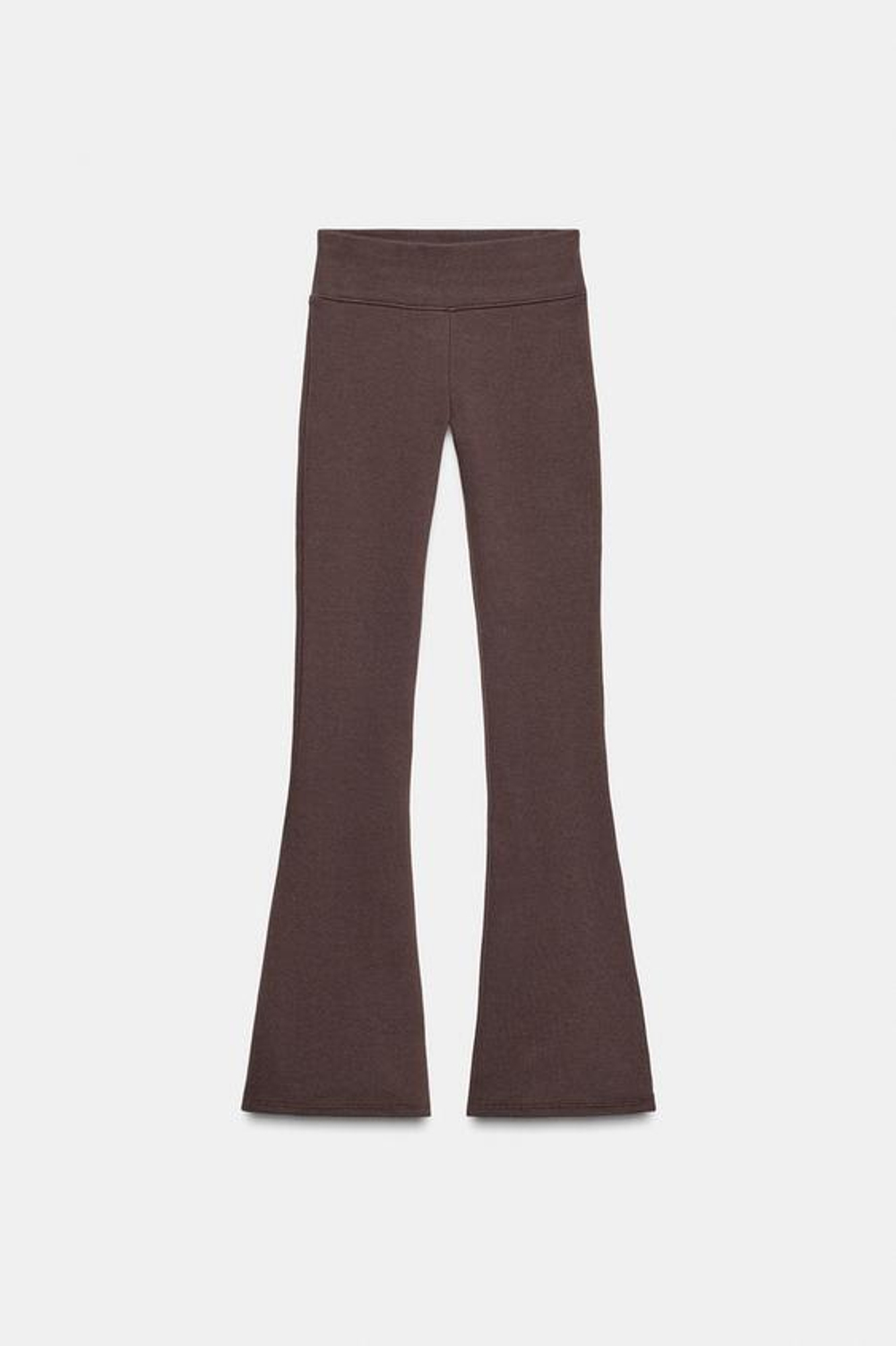 ZARA БРЮКИ FLARE ИЗ ФЛИСА, КОРИЧНЕВЫЙ