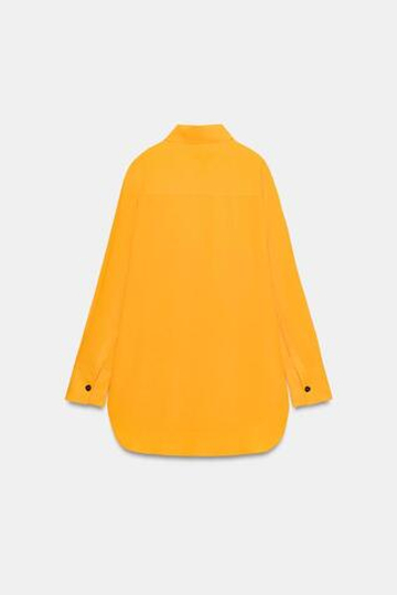 ZARA СТРУЯЩАЯСЯ РУБАШКА ZW COLLECTION, МАНДАРИНОВЫЙ