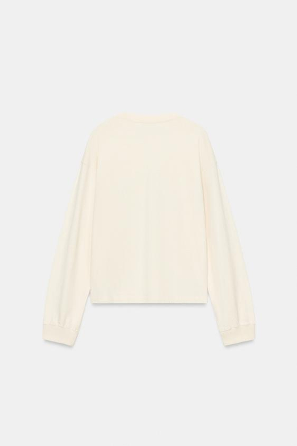 ZARA - FRUIT OF THE LOOM™ ФУТБОЛКА С ДЛИННЫМ РУКАВОМ, ЭКРЮ