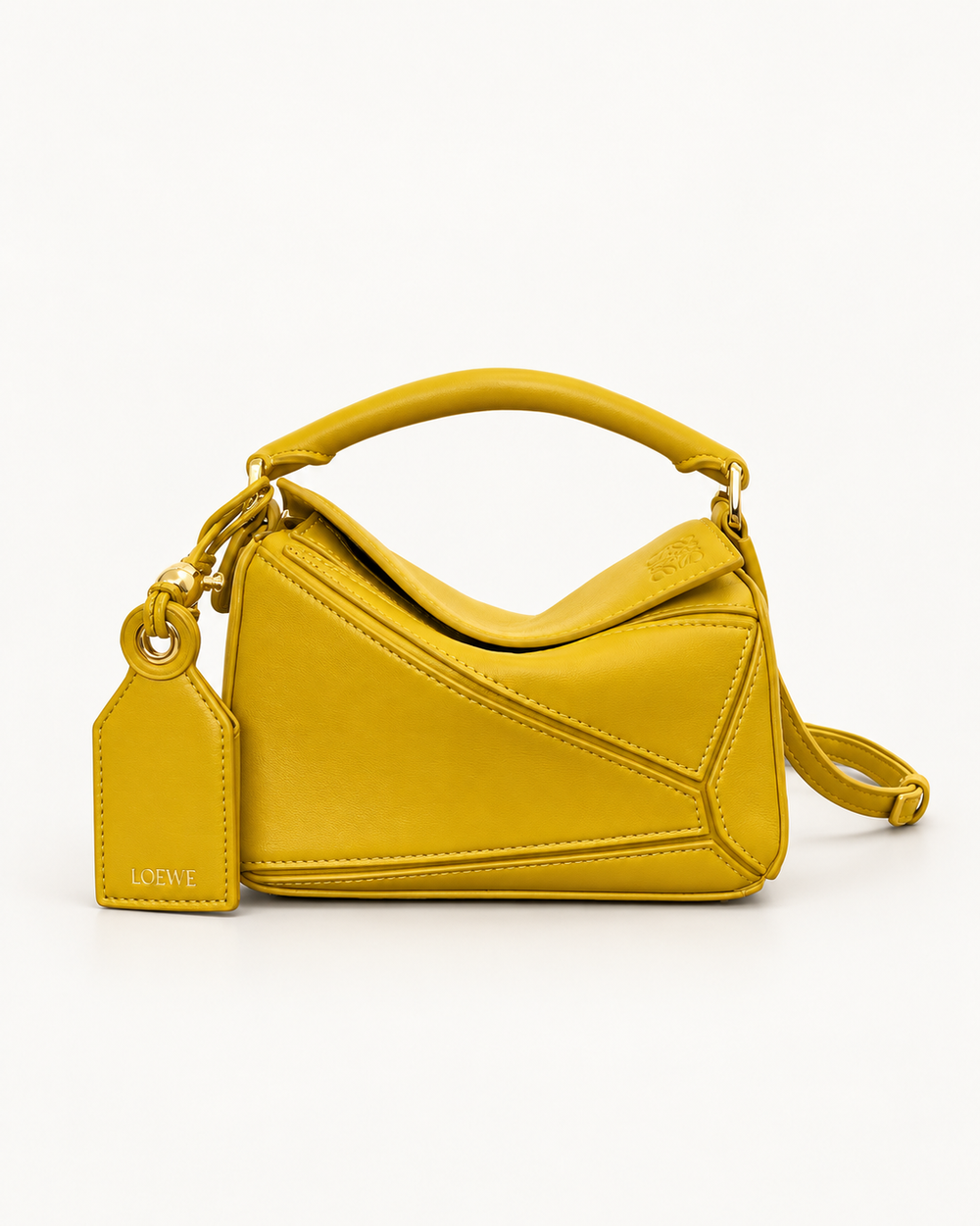 Сумка LOEWE Featherlight Puzzle Mini, горчичный оттенок