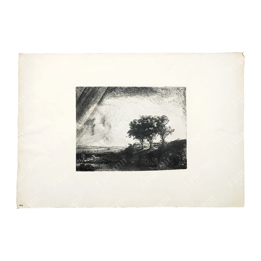 [Гравюра Рейха] Рембрандт. Три дерева. Гелиогравюра. До 1927 г.