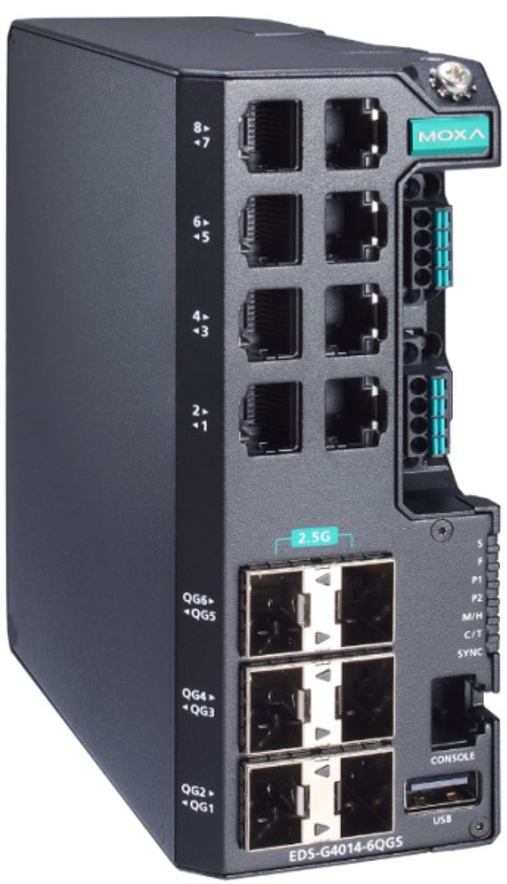 Коммутатор управляемый MOXA EDS-G4014-6QGS-LV