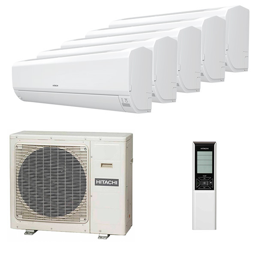 Мультисплит система на 5 комнат Hitachi RAK-15QPE x 5 / RAM-90NP5E