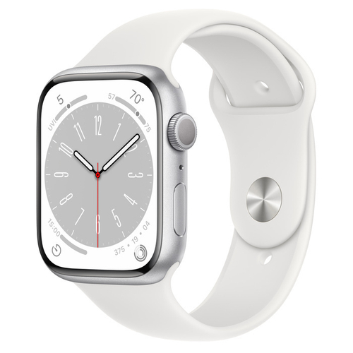 Apple Watch Series 8, 41 мм, из алюминия серебристого цвета, спортивный ремешок