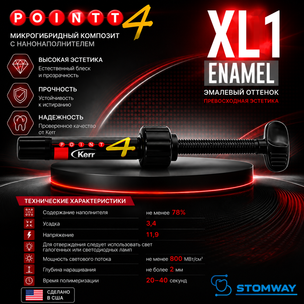 Point 4 Enamel XL1, шприц (4гр), микрогибридный композит