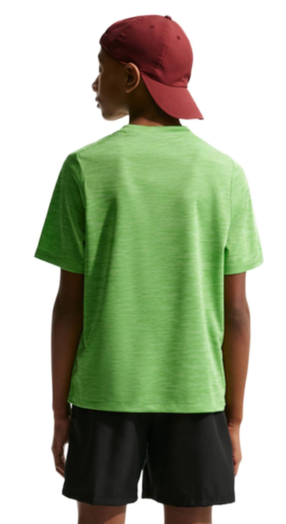 Детская теннисная футболка Nike Boys Multi Dri-FIT Short-Sleeve - mean green/light liquid lime/heather/white