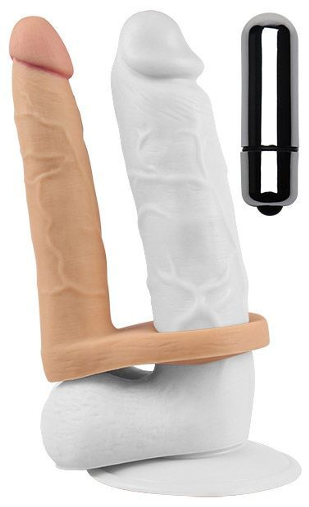 Телесная вибронасадка для двойного проникновения The Ultra Soft Double-Vibrating - 15,8 см. (Цвет: телесный)
