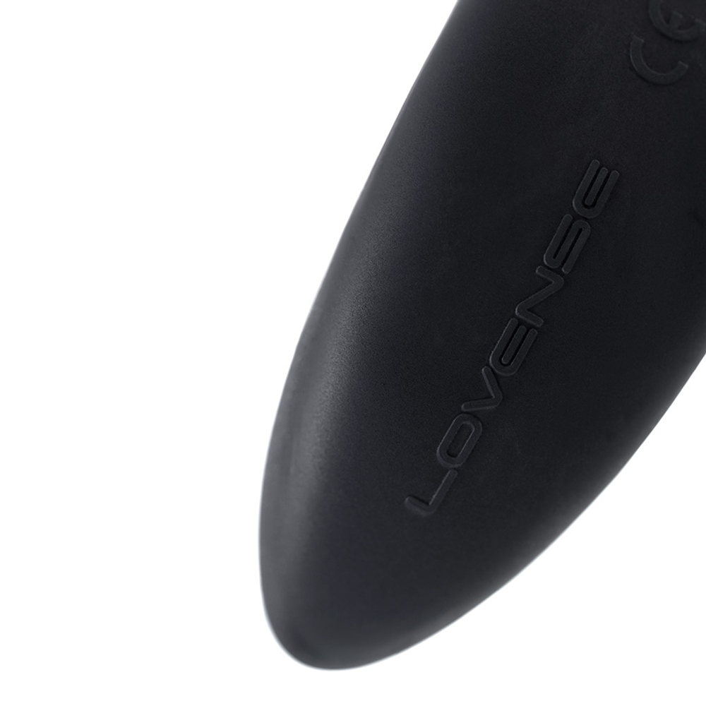 Черное эрекционное виброкольцо с управлением через приложение Lovense Diamo Vibrating Cock Ring Black